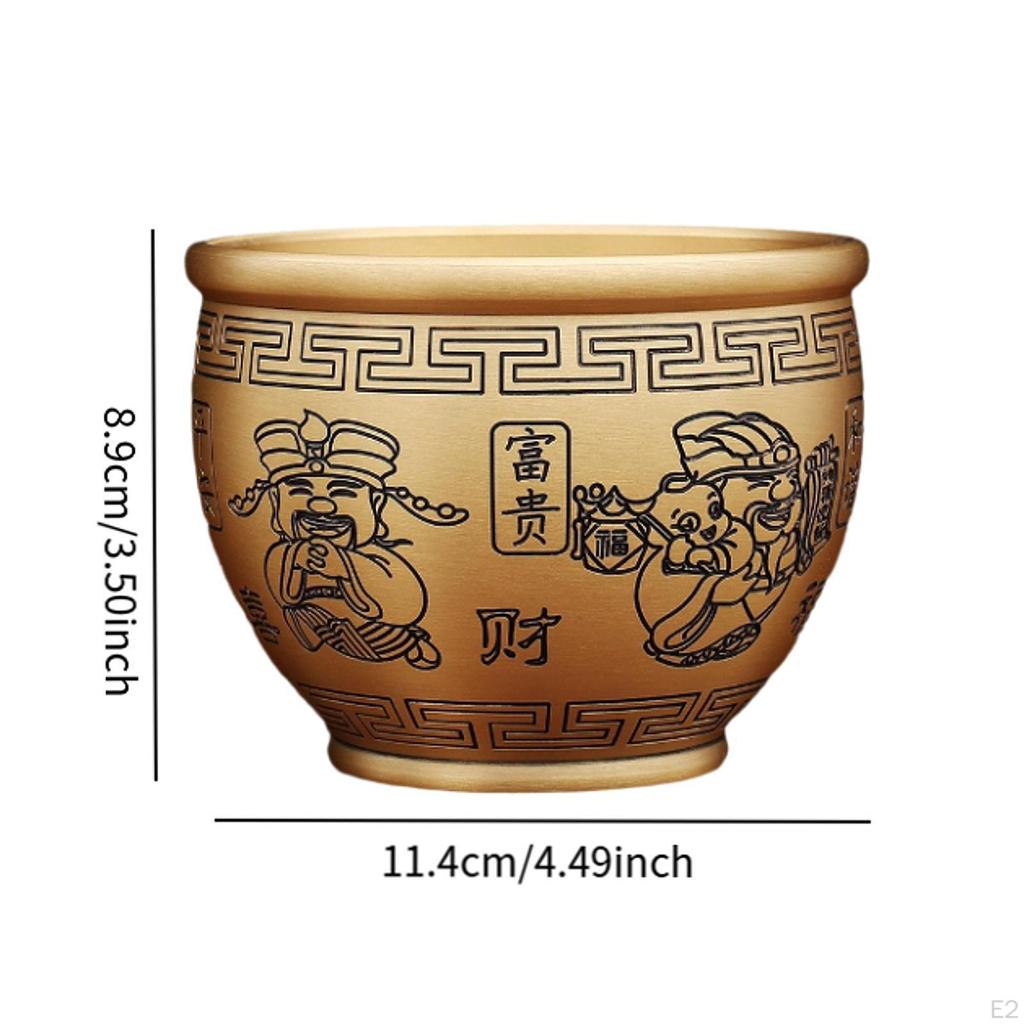 Messing Füllhorn Schale Gott des Reichtums Muster Handwerk Feng Shui Dekor Wohlstand Ornament für Innen