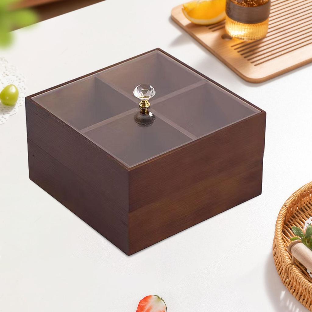 Serving Tray Multifunctional Portable Snack Tray Candy and Nut Dishes with Clear Lid for Fruits Chocolates Sweets Cakes Camping