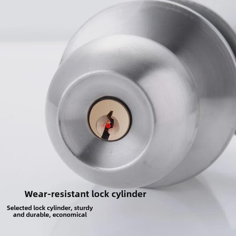 Copper Core Stainless Steel Ball Door Lock for Bedroom and Toilet (Model 5831)