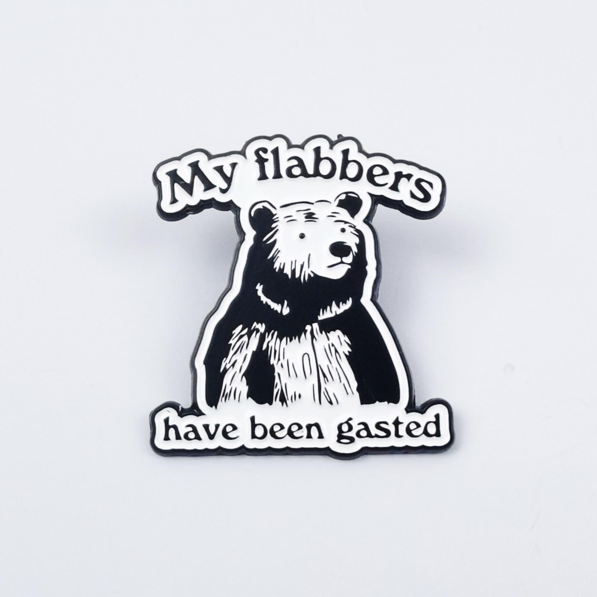 Black & White Cartoon Alien Badge Brooch – Versatile Alloy Accessory with English Letters