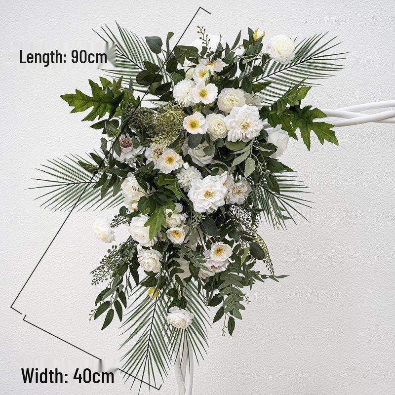 New Floral Ground Row Silk Flower Arrangement for Engagement & Wedding Decor - Large Size, Elegant Design