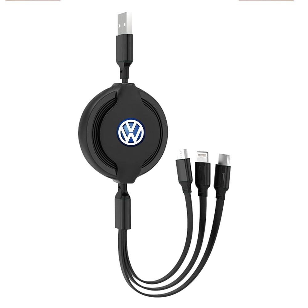 Multifunctional Fast-charging Charging Cable USB Data Cable Valve Cap For VW MK6 Golf 6 GTI Touareg Jetta GTD Tiguan Passat Polo Sx5
