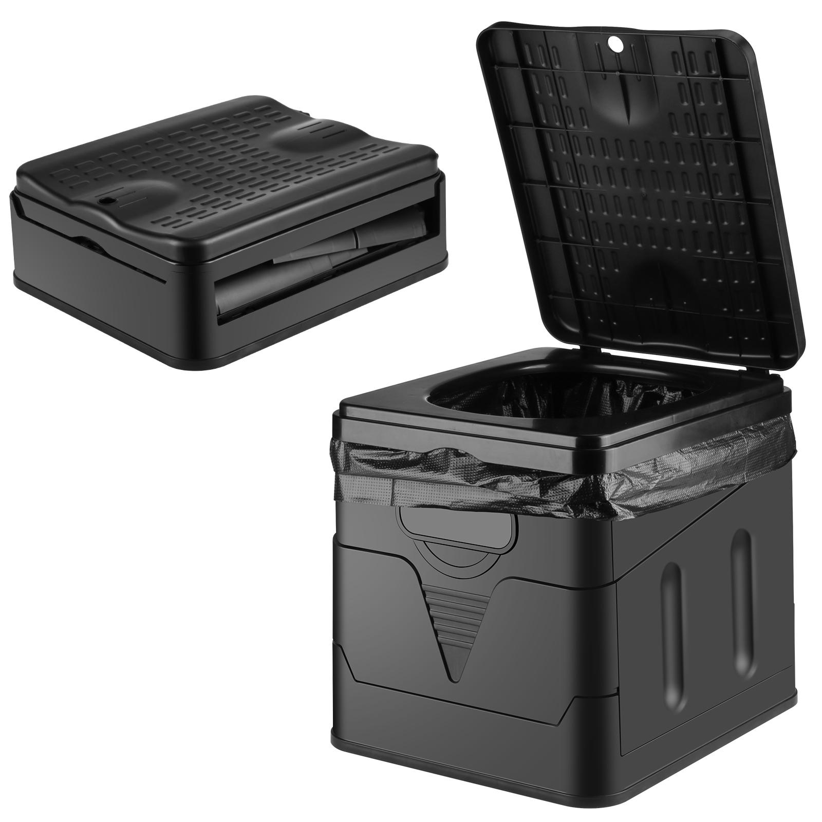 Portable Foldable Car Toilet Bucket Carrying Capacity Reusable Trash Can Outdoor Camping Emergency Toilet