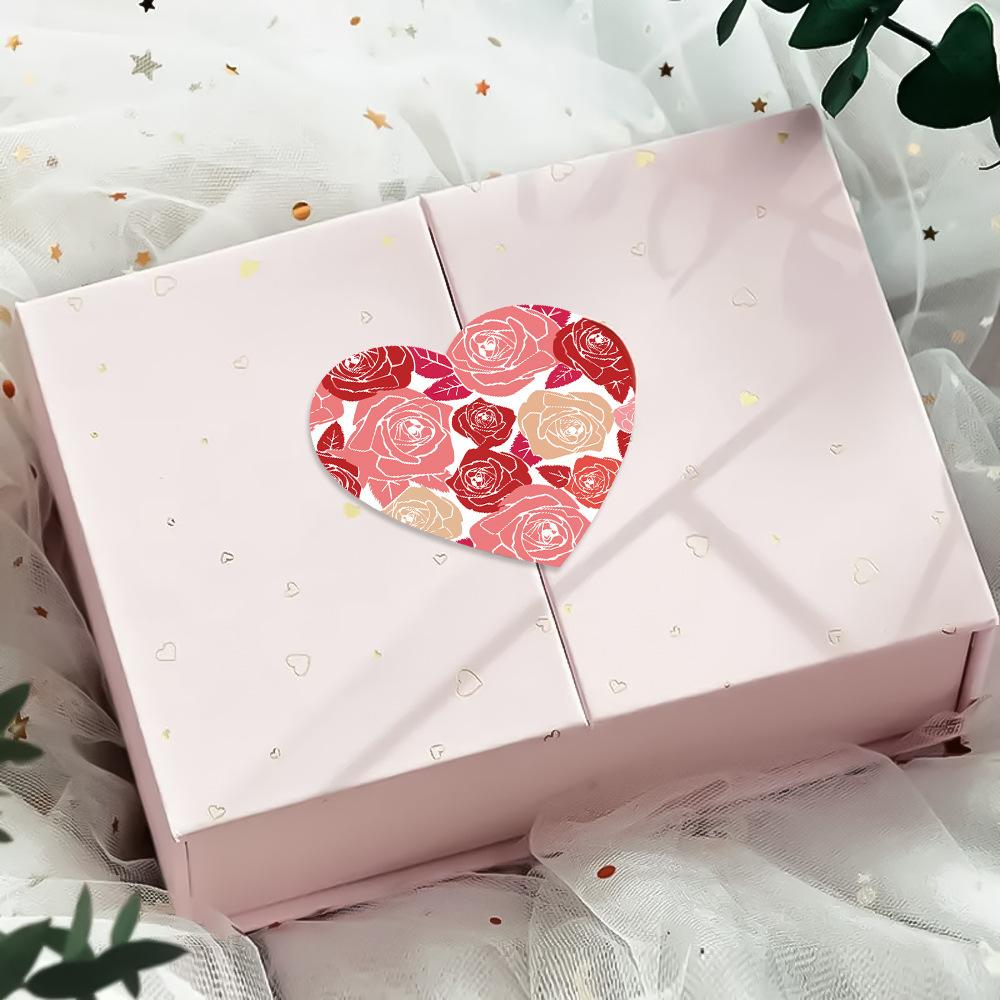 100-500pcs Color Valentine's Day Heart Sticker Birthday Gift Packaging Seal Sticker Party Invitation Decor Sticker Baking Label