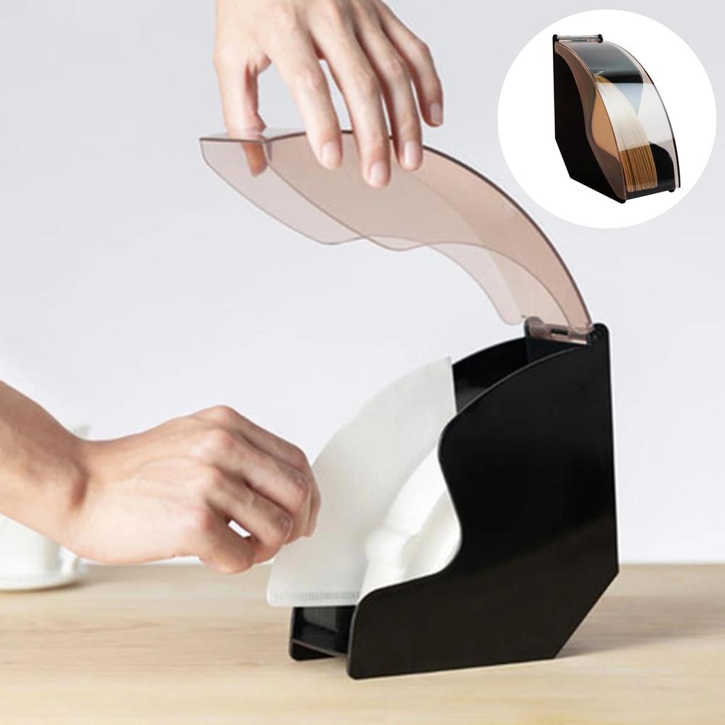 Acrylic Dustproof Filter Paper Box Coffee Filter Paper Holder Filter Paper Fan Filter Paper Dustproof Storage Box Kitchen Tools