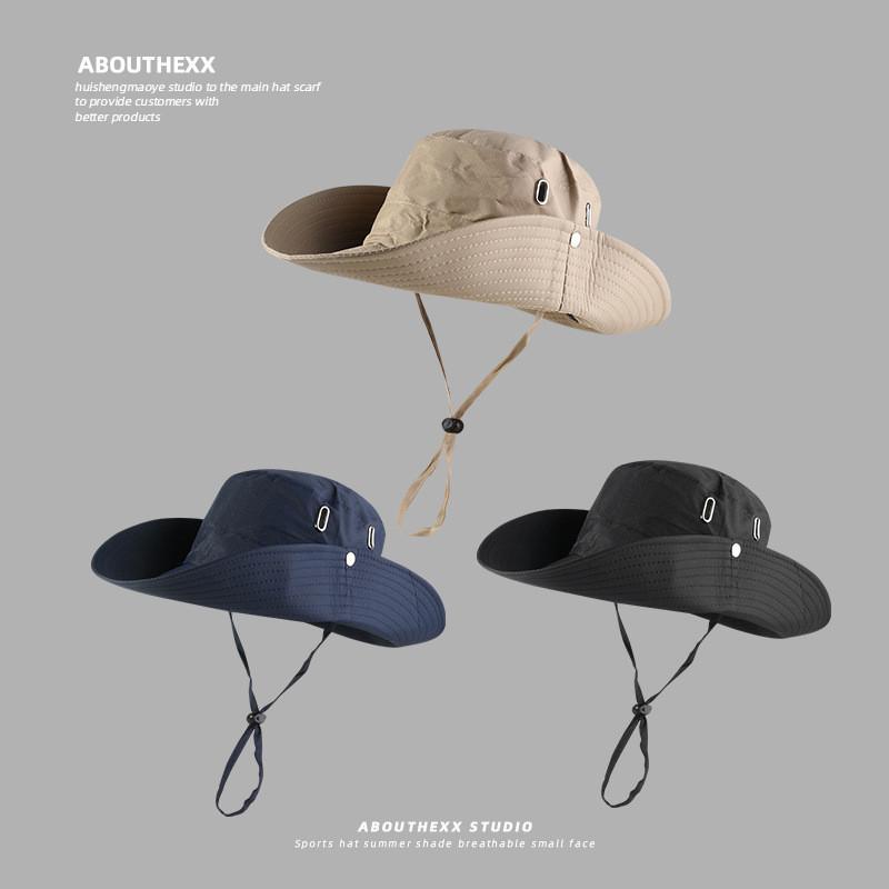 Fisherman Hat Summer Sun Protection Wide Brim Adjustable For Men Women