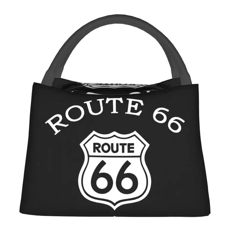 Custom Vintage Route 66 Lunch Bag Women Cooler Thermal Insulated Lunch Box for Work Pinic or Travel