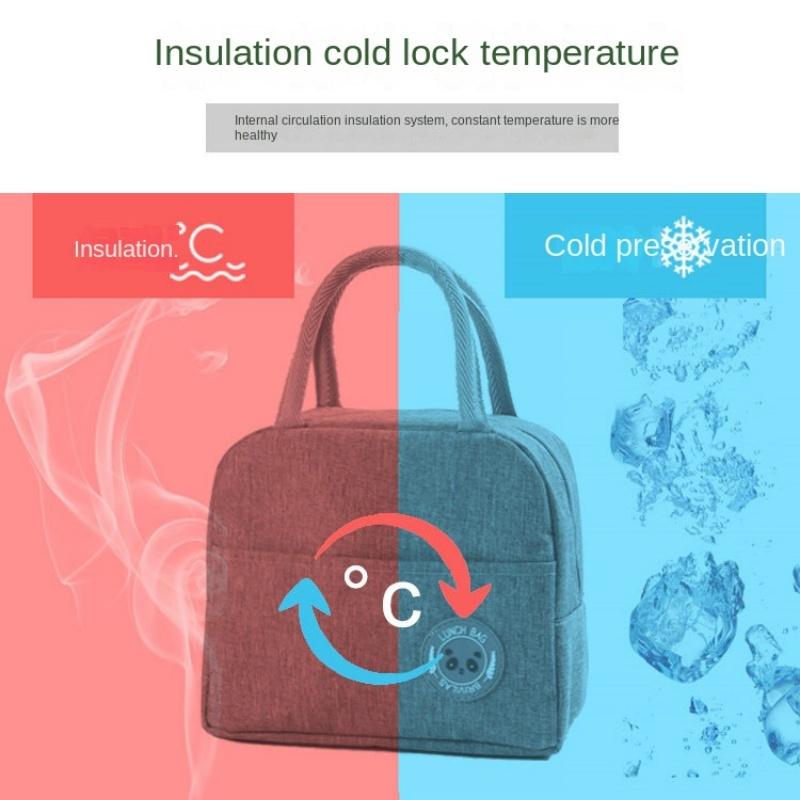 Insulation Lunch Bags Inside Aluminum Foil Lunch Box Storage Bag Portable Student Bento Bag Oxford Cloth Picnic Ice Packbag New