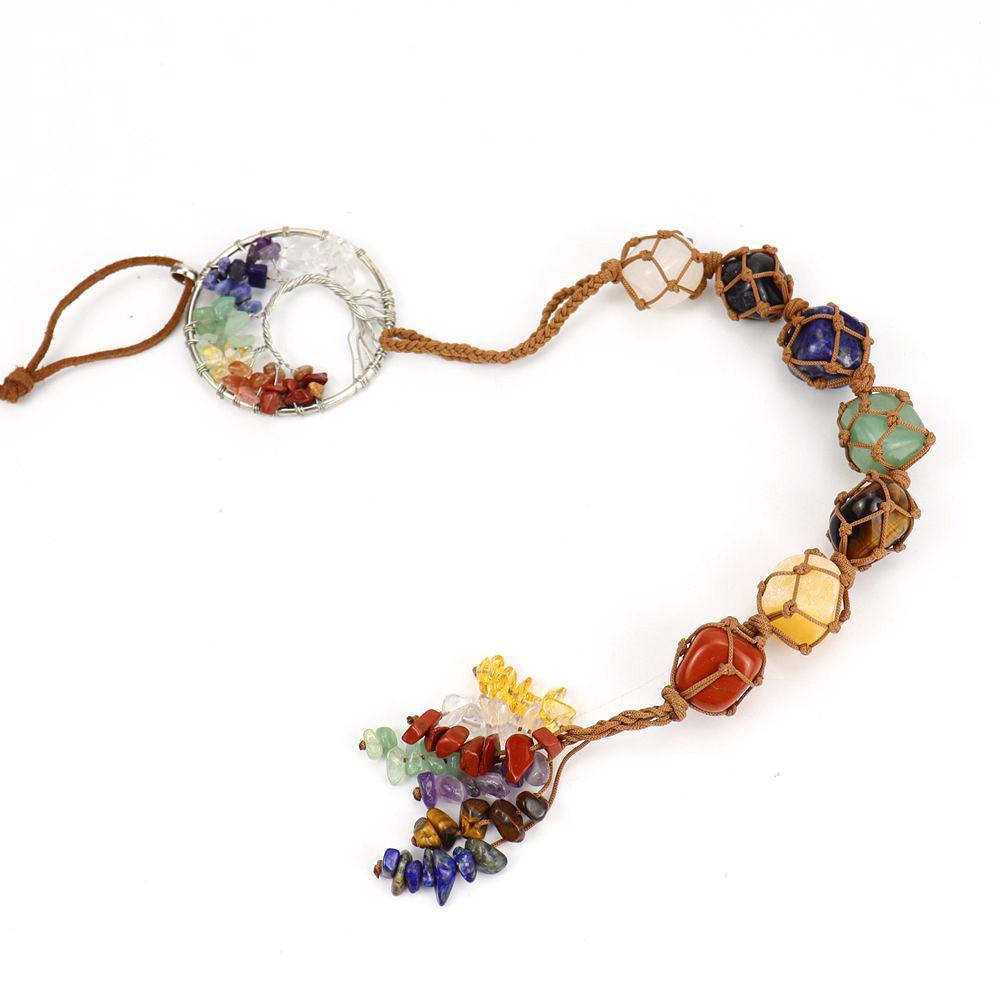 Crystal Car Pendant With Handwoven Weaving Design For Bedroom Decor