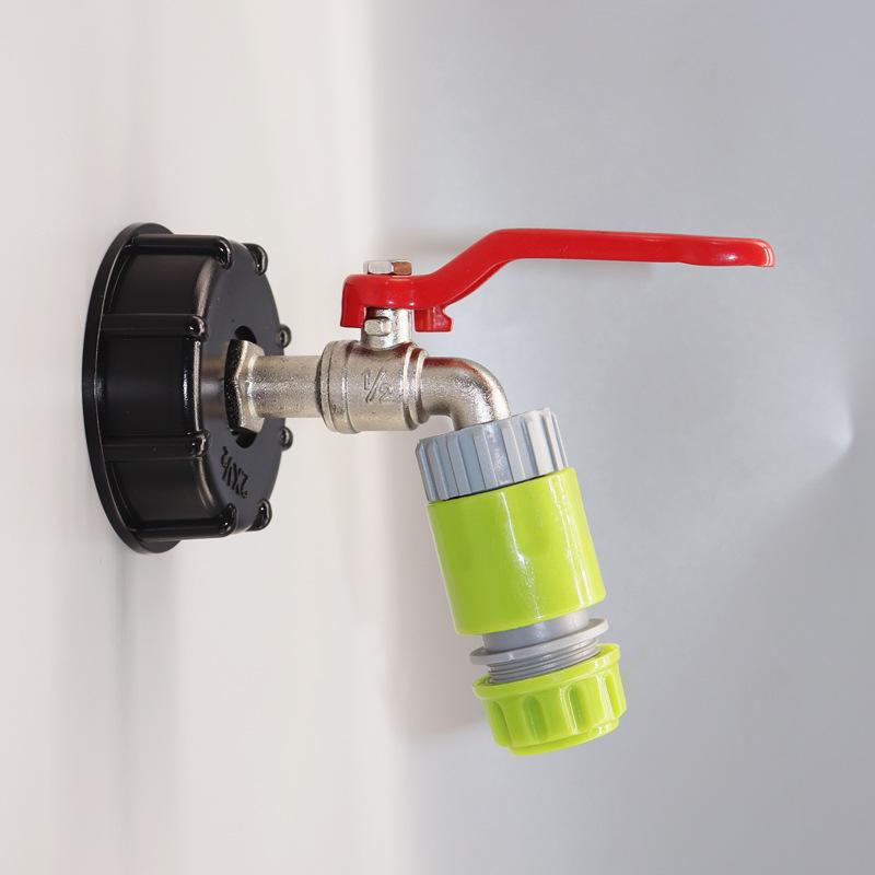 Grenzüberschreitender IBC-Tonnenfass-Messingadapter und 1/2-Zoll-Ventil