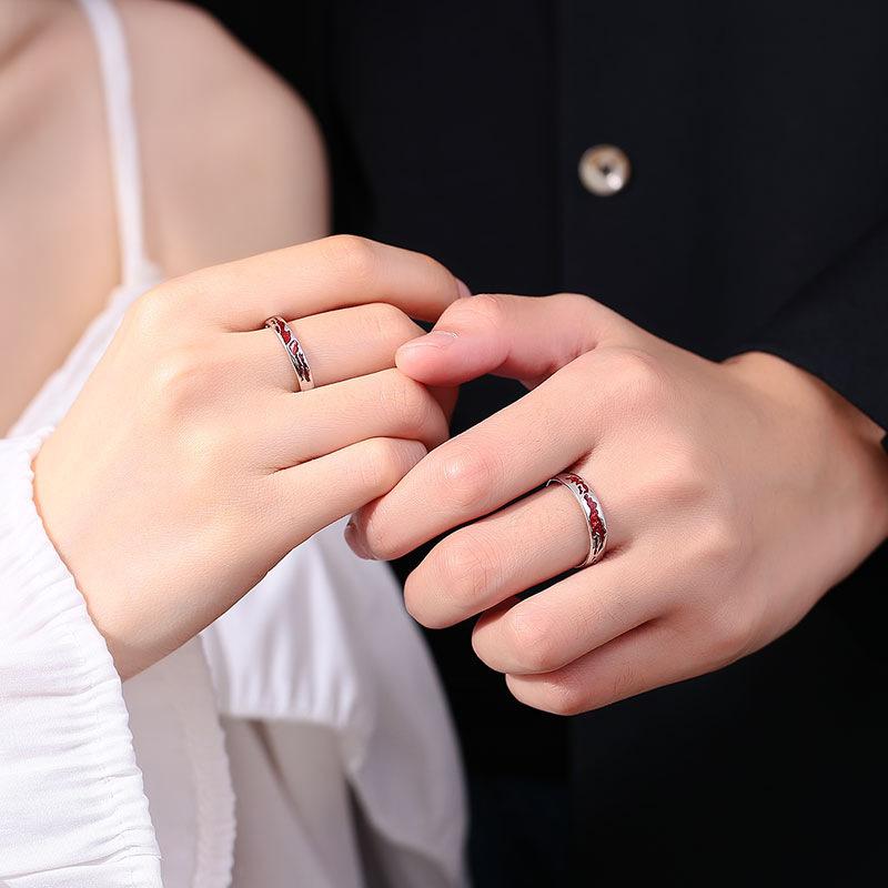 Hot Couple Pair Ring Personalized Epoxy Ring Opening To Give Girlfriend Valentine's Day Gift