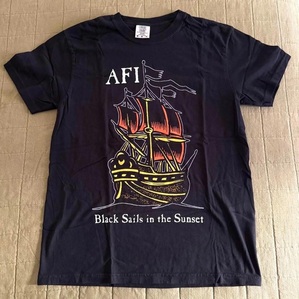 AFI Black Sails Band Shirt Classic Style Black Unisex Men Women S5XL Unisex T-Shirt XXXL
