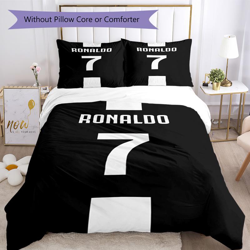 Ronaldo Champions League Ruhm Bettwäsche-Set, Atmungsaktiver Bettbezug mit Kissenbezügen, Weiche Bettwäsche für Schlafzimmer Heimdekoration, Perfektes Festival Bi
