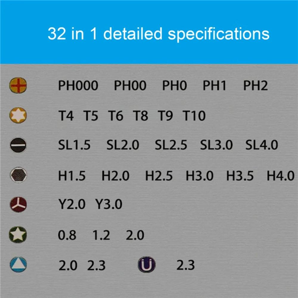 32 In 1  Screwdriver Set Precision Magnetic Bit Screw Drivers Handle Kits Phone PC Repair Hand Tools for IPhone Watch Camera