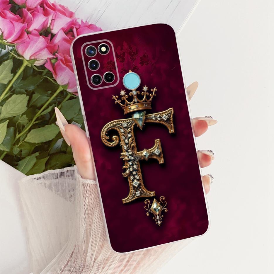 For Realme 7i Case RMX2103 Luxury Crown Letters Cover Soft Slim Phone Case For Realme C17 C 17 RealmeC17 Realme7i 4G Fundas Bags