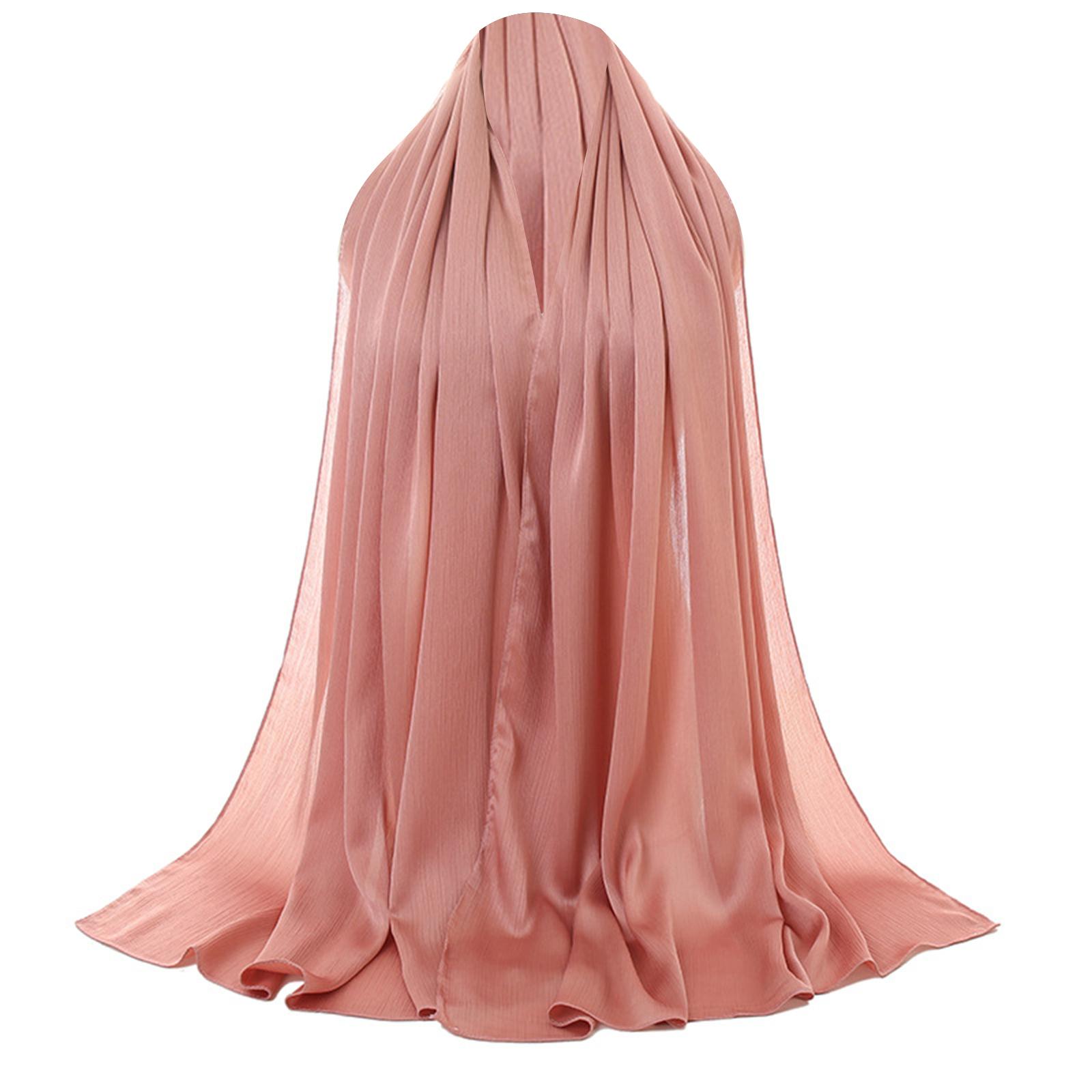 

Модный женский хиджаб-шаль, простой дышащий платок-повязка на голову для мероприятий на Ближнем Востоке и мусульманок, 180x75см 9