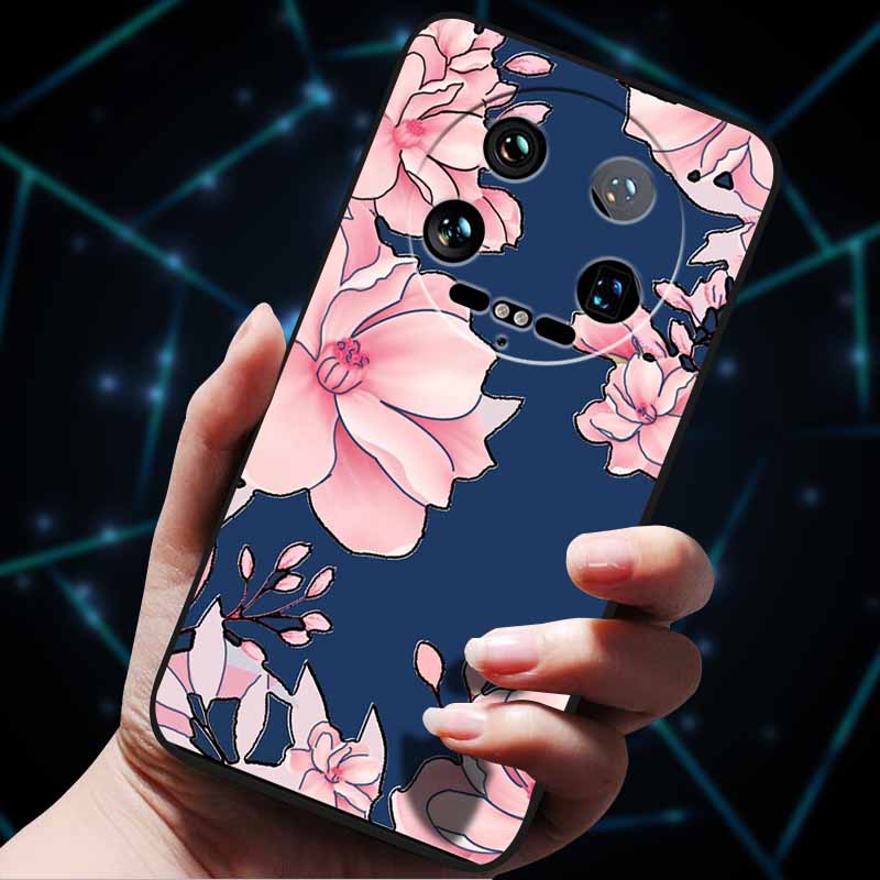 Pour Xiaomi 14 Ultra Coque 15Ultra 13Ultra Pare-chocs Souple en Silicone Fleurs 3D Gaufrées Coques de Téléphone pour Xiaomi 15 Ultra Coque Arrière Funda