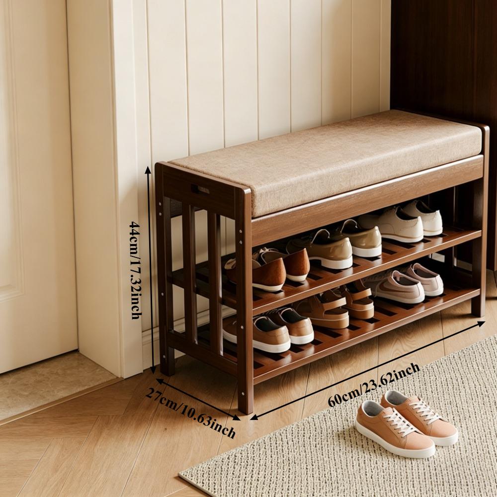 Schuhregal Eingangsbereich Schuhschrank Bank Gepolsterter Sitz Organizer Kompakt Schmal Schuhaufbewahrung Hausflur Schuhe Organizer
