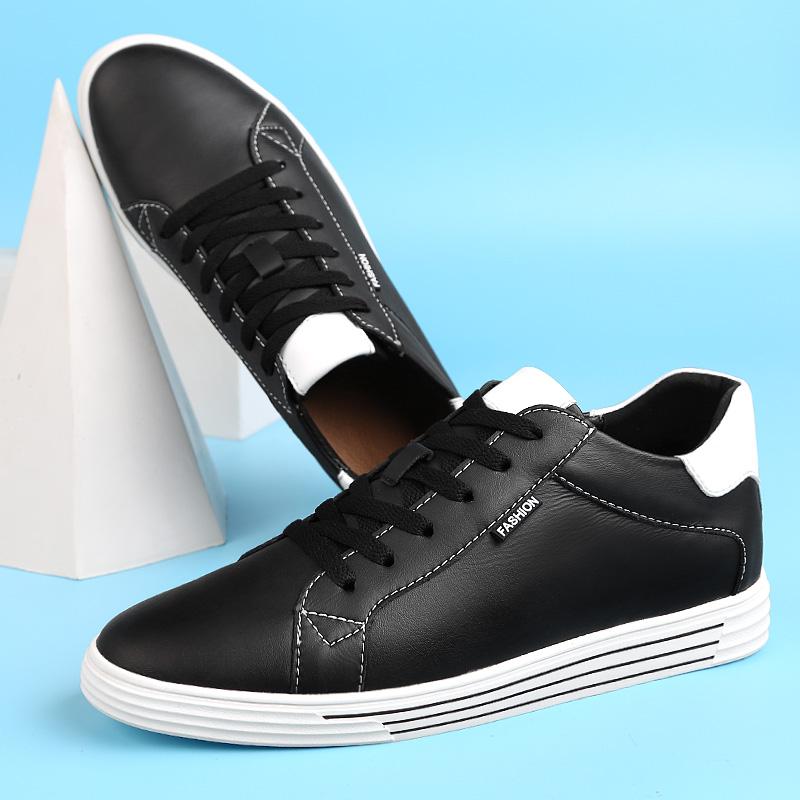 Fashion Genuine Leather Men's Sneakers Leisure Walk Casual Shoes Luxury Original Vulcanize Shoes for Men Versatile Skateboard Footwear