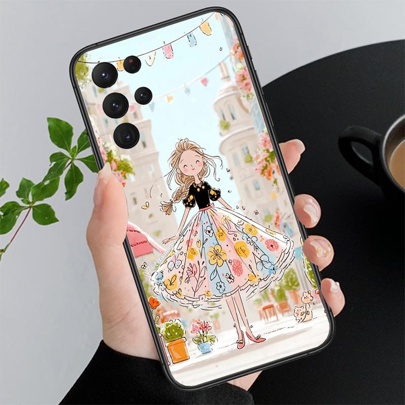 Lovely Girl Phone Case For Samsung A55 A16 A56 A36 A35 A15 A53 A54 A33 A34 A25 A05S A52 A52S A14 A24 A26 A71