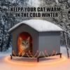  Winter Outdoor Portable Cat House Insulated Oxford Cloth, Windproof Design, Foldable Easy Assembly, For Homeless Cats