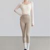 Net Sweet Design Women's High-Waisted Tummy Control Long-Sleeve Yoga Set with Mesh Cover-Up.