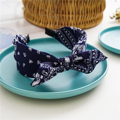 Boho Floral Print Headbands Bow Wide Brimmed Head Hoop For Women  Trendy Cross Knot Hair Hoops Vintage Elegant Headwear
