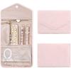 Imitation Leather Velvet Jewelry Storage Roll Travel Folding Portable Jewelry Bag Earrings Jewelry Storage Bag