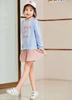 Long Sleeve Everyday Perfect Gift for Spring and Sizes and 140 G-UYO Girls' Dress, 100% Cotton, Striped, Casual, Wear, Cute, Popular, Splice, Autumn,
