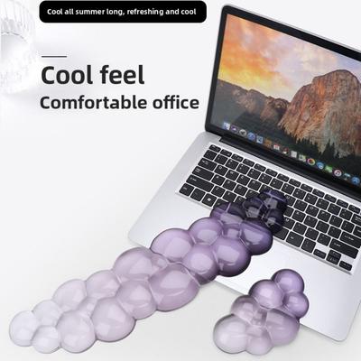 Apoio de Pulso para Teclado Transparente Formato de Nuvem Almofada de Pulso Suporte de Pulso de Silicone Portátil Trabalho