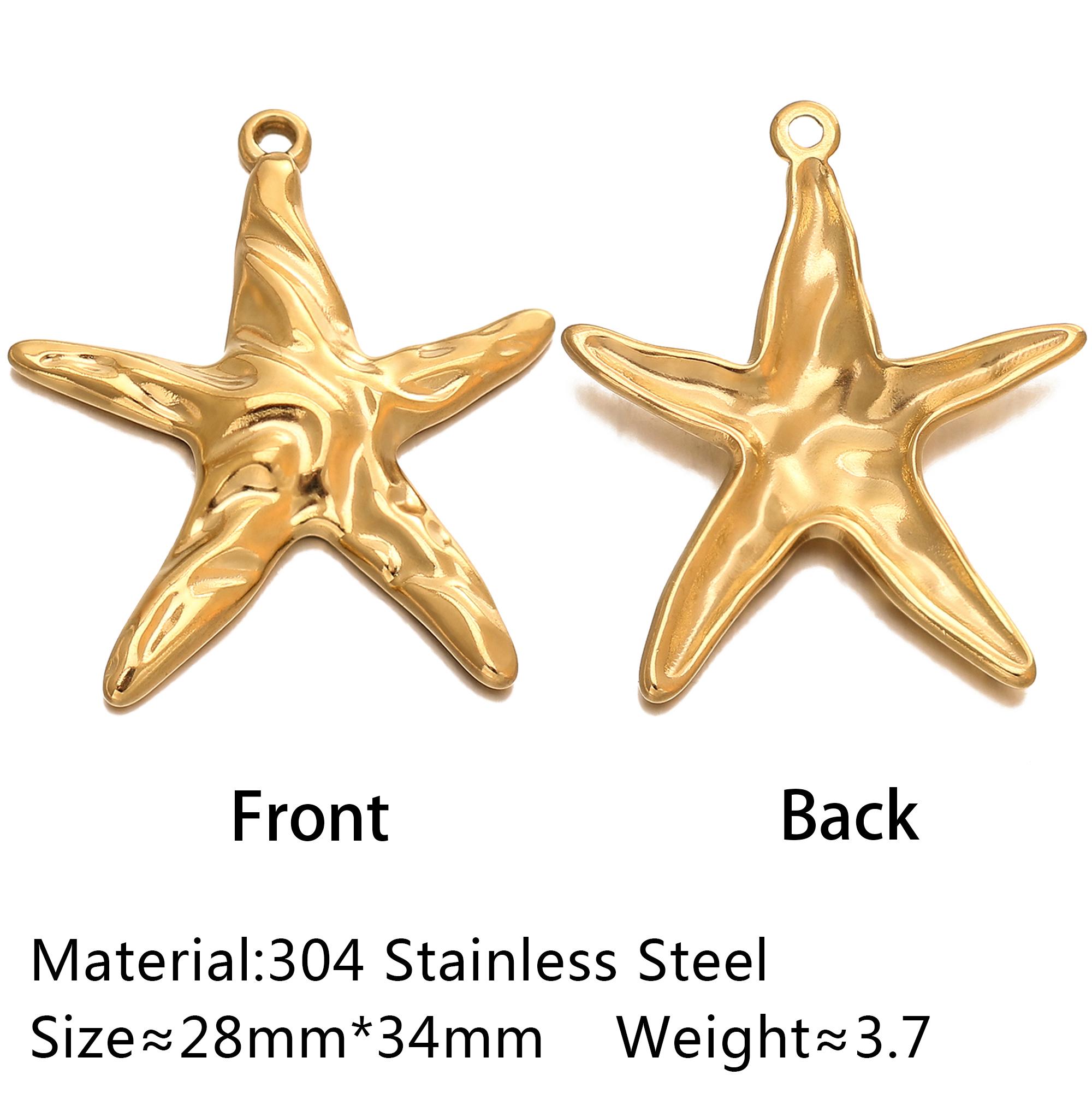 3Pcs/Lot Marine Pendants Stainless Steel Rudder Helm/Heart/Starfish/Shell/Sea Turtle Charms DIY Necklace Bracelet Jewelry Making