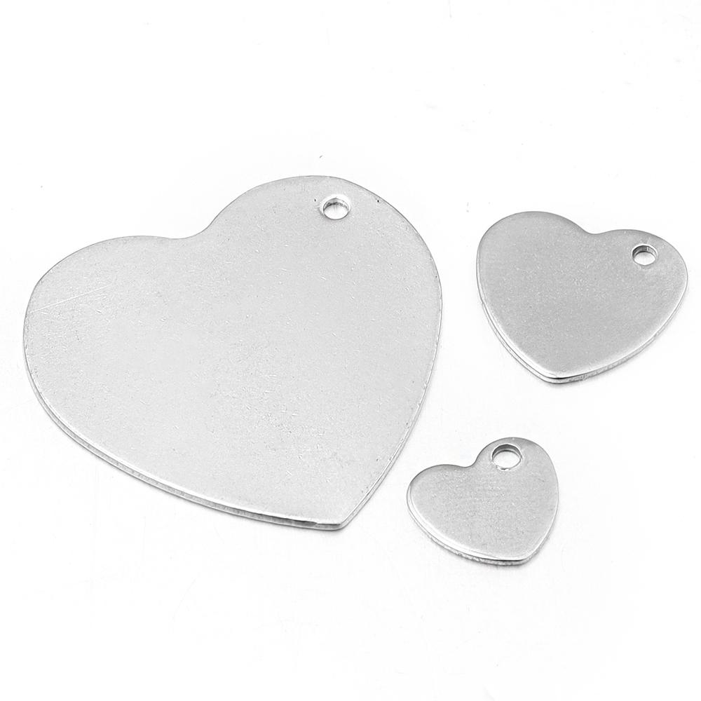 10pcs/Lot 10 14 18mm Heart Stainless Steel Charms for Jewelry Making Logo Small Heart Charms Pendant DIY Bracelet Necklace