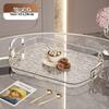 Clear Plastic Serving Tray PET Material with Handles Versatile Dining Tea Serving Platter for Home Restaurant Cafe Decorate