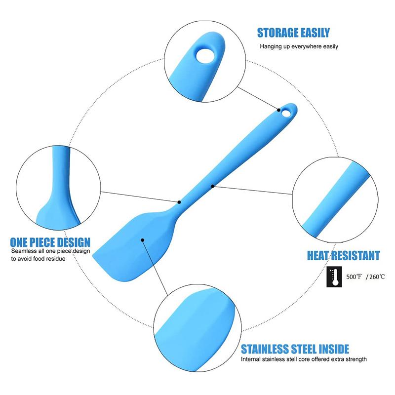 Spatulă din silicon antiaderentă, rezistentă la căldură, fără sudură, uneltă pentru răzuit prăjituri