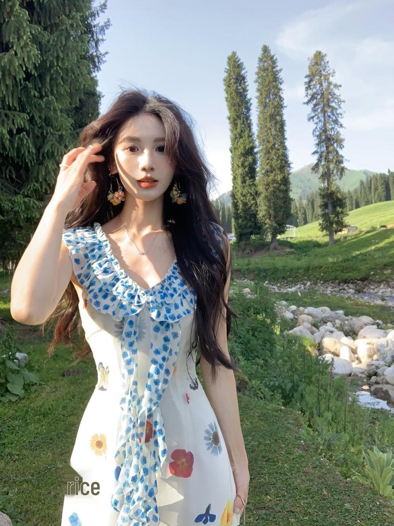 Women's Floral Sleeveless Long Dress, Japanese Summer 2026 Style