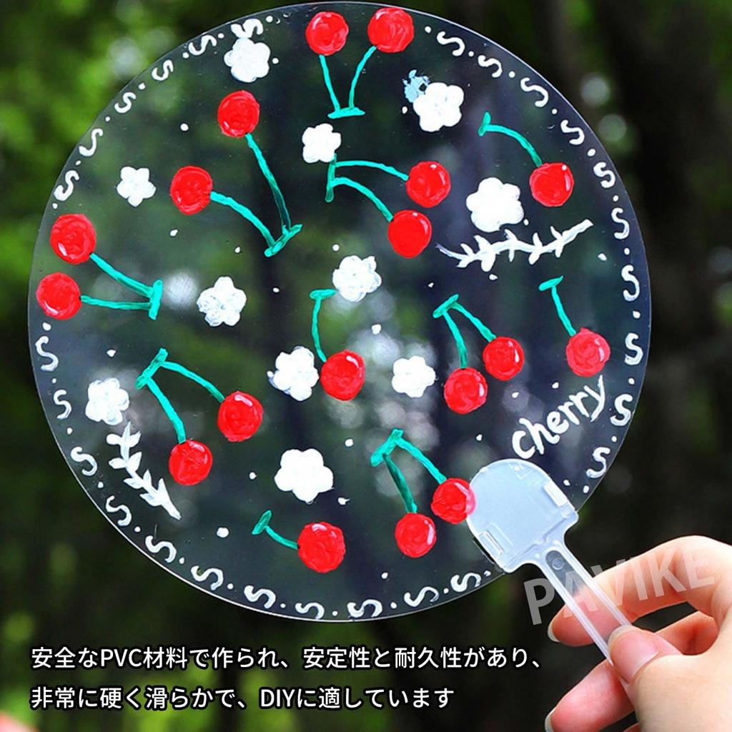 PAVIKE Transparent DIY Blank Set of Round Handheld Blank for Home Sports and Acrylic Fans, 5, Fans, Use, Painting, Weddings, Decorations, Days, More,