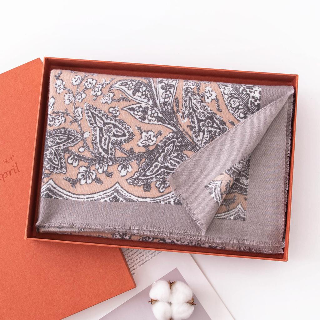 Ethnic Style Scarf Fashionable and Versatile Printed Shawl Women's Shawl High End Cold Proof Imitation Cashmere Scarf
