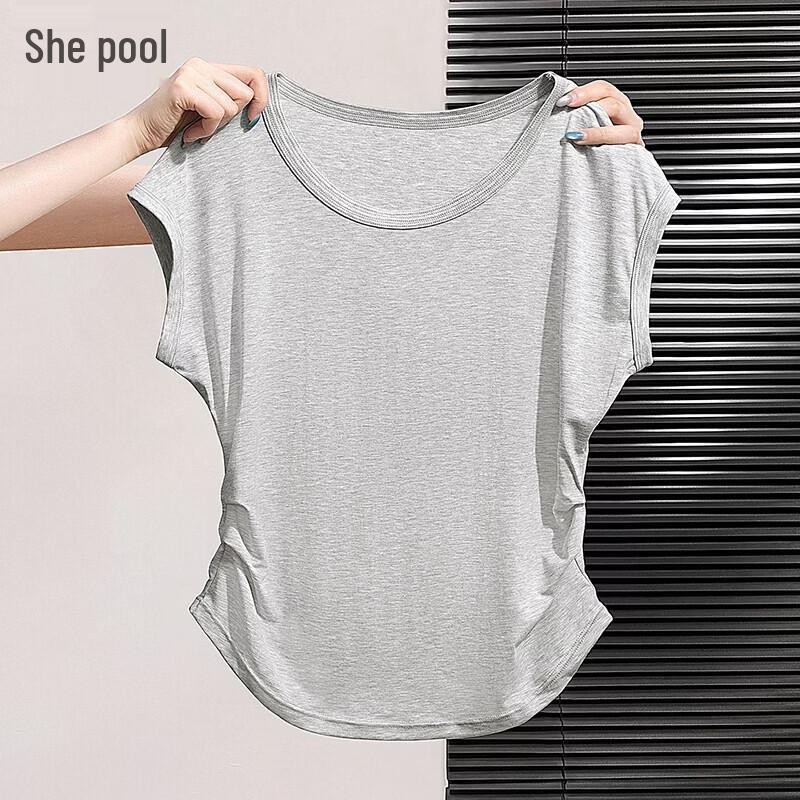 Women s Pleated Waist Sleeveless T-shirt L