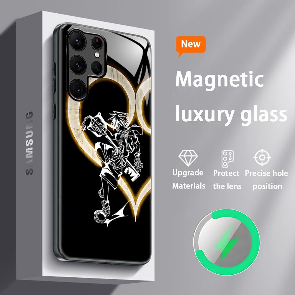Hot Kingdom Hearts Game Phone Case For Samsung S25 S24 S23 S22 S21 S20 Plus Ultra Note20 Glass Magnetic Case