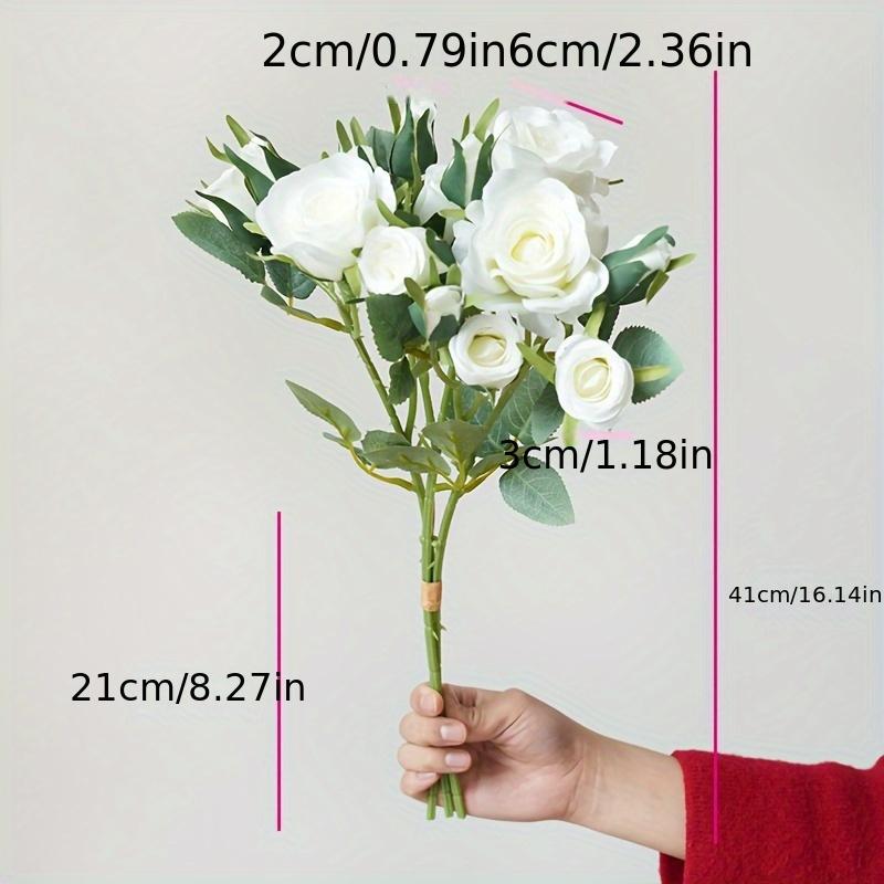 

15 Голов Розы Искусственный Цветок Свадебный Букет Шелковые Розы Цветы для Домашнего Декора Свадебного Торжества Украшение Искусственный Цветок белый