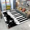 Alfombra de Vinilo con Notas Musicales Negras Vintage para Decoración de Sala de Estar Dormitorio Alfombras de Área Cocina Felpudos Antideslizantes Alfombra Regalo de Cumpleaños