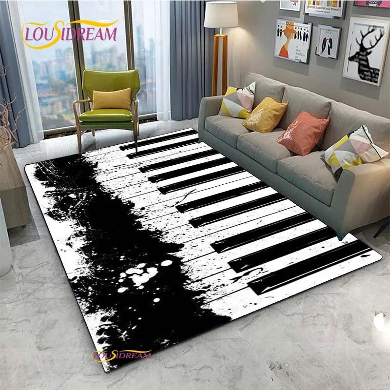 Alfombra de Vinilo con Notas Musicales Negras Vintage para Decoración de Sala de Estar Dormitorio Alfombras de Área Cocina Felpudos Antideslizantes Alfombra Regalo de Cumpleaños