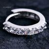 Round Earrings Fashionable Alloy Single Hoop Row Rhinestones for Banquet Rhinestone