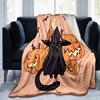 1pc Moon Bat Pumpkin Cat Blanket  Seasonal Home Decorative Throw for Room, Cute Gift Idea, Living Room, Travel, Camping, Car Blankets
