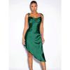 Damen Satinkleid Frühling und Sommer Abendkleid Sexy Kleider