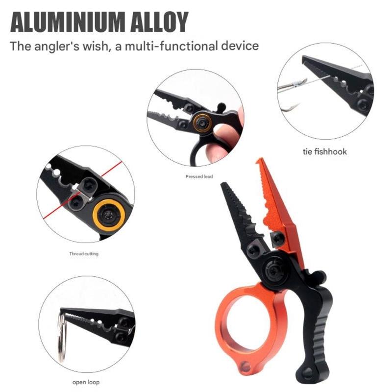 Aluminum Alloy Fishing Pliers Hook Remover Outdoor Fish Line Cutter Tool Comfortable Grip Scissors Fishing Accessories