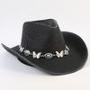 Beliebter Europäischer und Amerikanischer Western Cowboy Strohhut Damen- und Herrenmode Sonnenschutz Strohhut Outdoor Western Cowboyhut