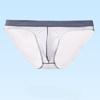Men Sexy Underwear Low Waist Bulge Pouch Panties Breathable Underpants Ice Silk Comfort Soft Briefs Transparent Men'S Briefs