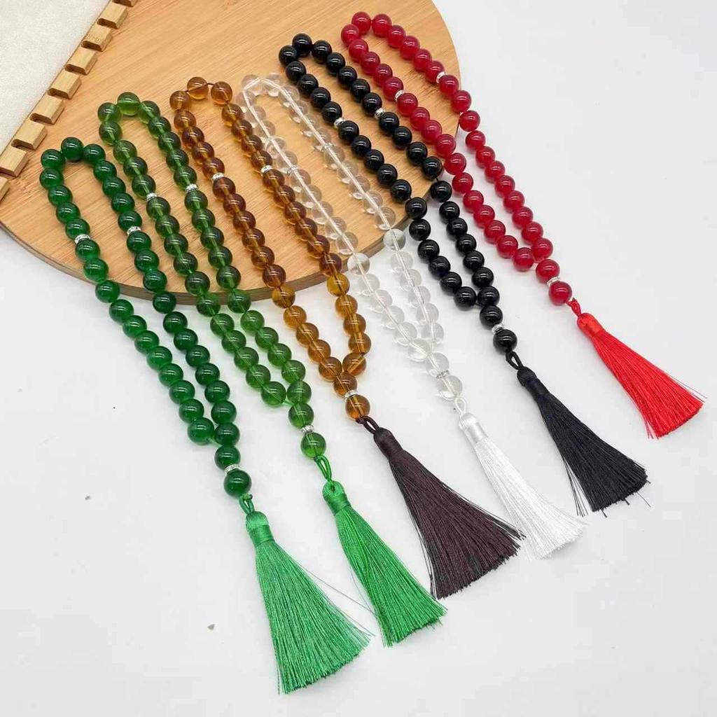 12mm Glas Muslimische Gebetskette Armband – 33 Perlen Arabisches Design