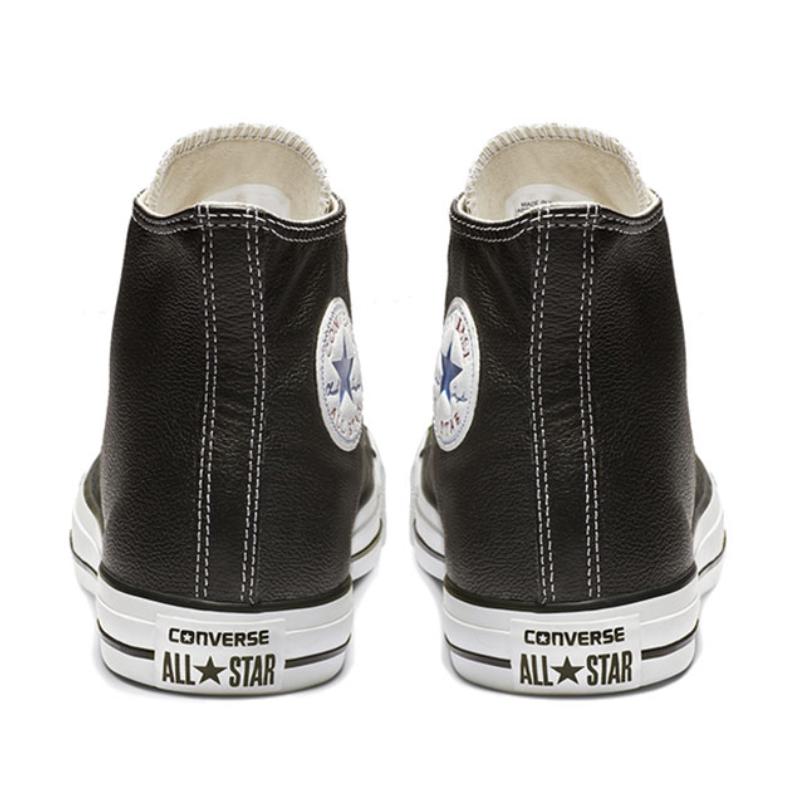 Converse All Star Leather Leather Classic Versatile High Top Espadrilles Unisex Black & White